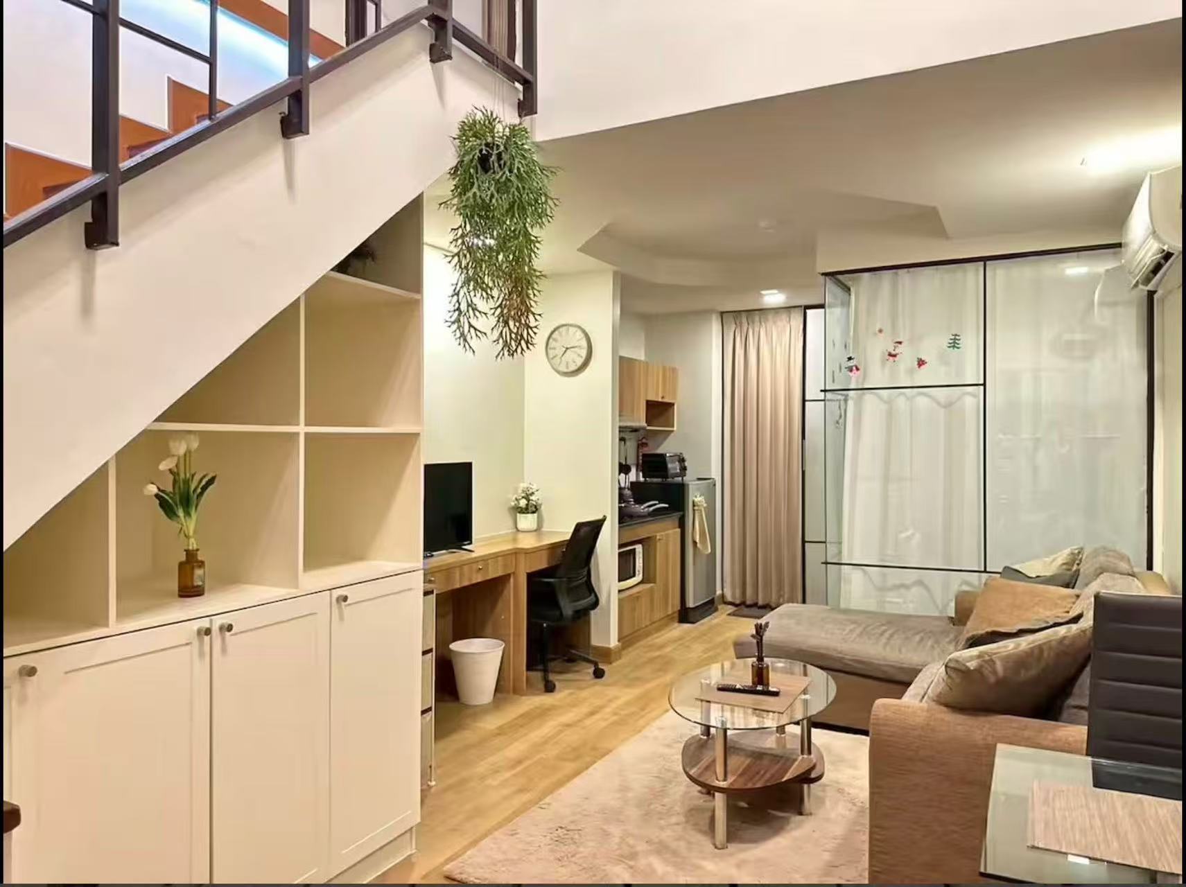 Work desk under stairs